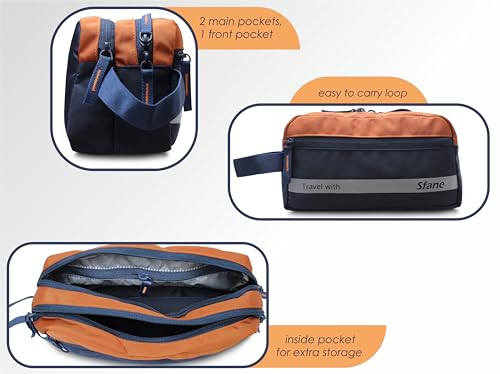 Image of Sfane Portable Travel kit, Cosmetic Bag Makeup Organizer Zipper Toiletry Pouch for Travel, Toiletry Kit (Blue)