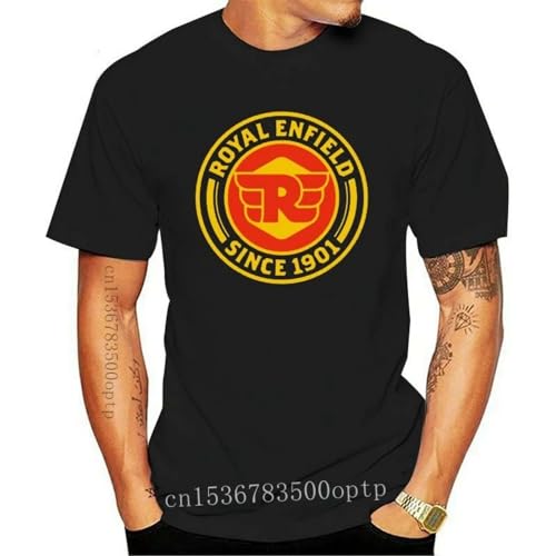 nnhuuuANNE Royal-enfield-motorcycle-logo-men-black-t-shirt-size