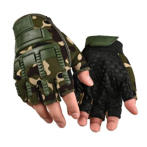keynoyin Cycling, Hiking and Mountaineering Gloves, Sports Protection Touch Screen Cycling Gloves - Camouflage