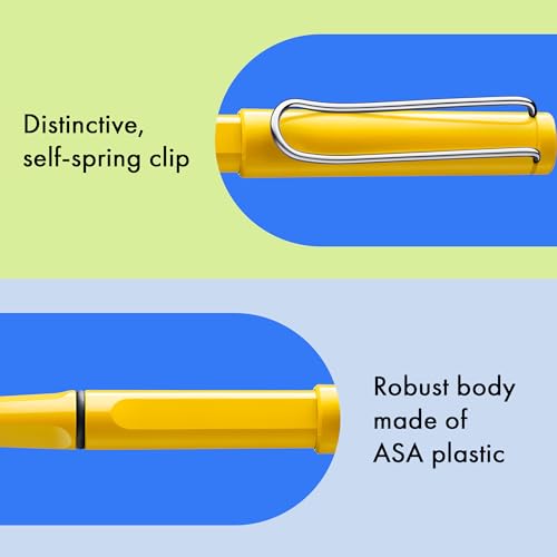 Image of Lamy Safari Yellow Roller Ball Pen with Medium M63 blue refill