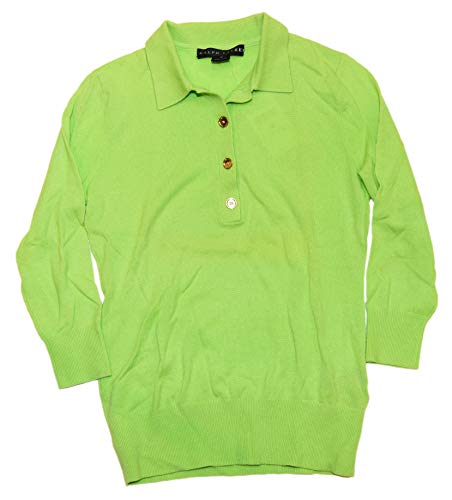 Ralph Lauren Polo Black Label Womens Cashmere Sweater Shirt Green Medium $498 #TOP1