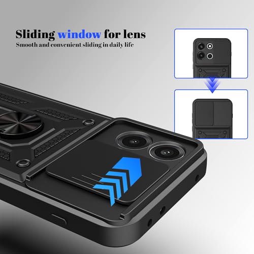 Image of Tough Armor Bumper Back Cover Case for OnePlus Nord 6 5G | Sliding Camera Cover, Kickstand & Ring Holder 360 Degree Protection Back Cover Case for OnePlus Nord 6 5G - Black