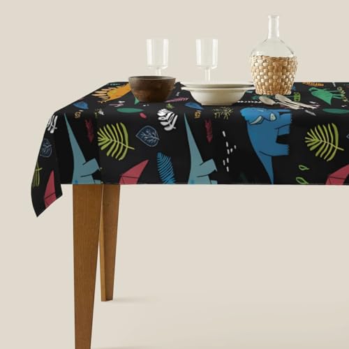 Nappe carrée lavable motif palmier dinosaure 152x228 cm - 8