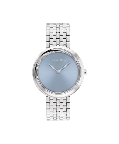 Calvin Klein Women's Twisted Bezel - 34mm 2H Quartz Watch - Stainless Steel Bracelet - Water Resistance 30 Meters - Minimalistic Style  Premium Fashion - Gift for Her
