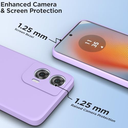 Image of Pikkme Back Cover for Motorola Moto Edge 50 Fusion 5G / Motorola Moto G96 5G | Slim Soft Matte Silicone Cover with Camera Protection & Shockproof Bumper Case (Purple)