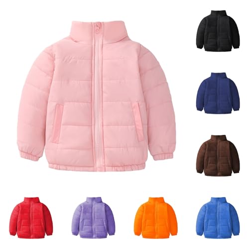 Cute Warm Padded Jacket for Kids Toddler Boys Girls Long Sleeve Thicken Thermal Zipper Turtle Neck Outerwear