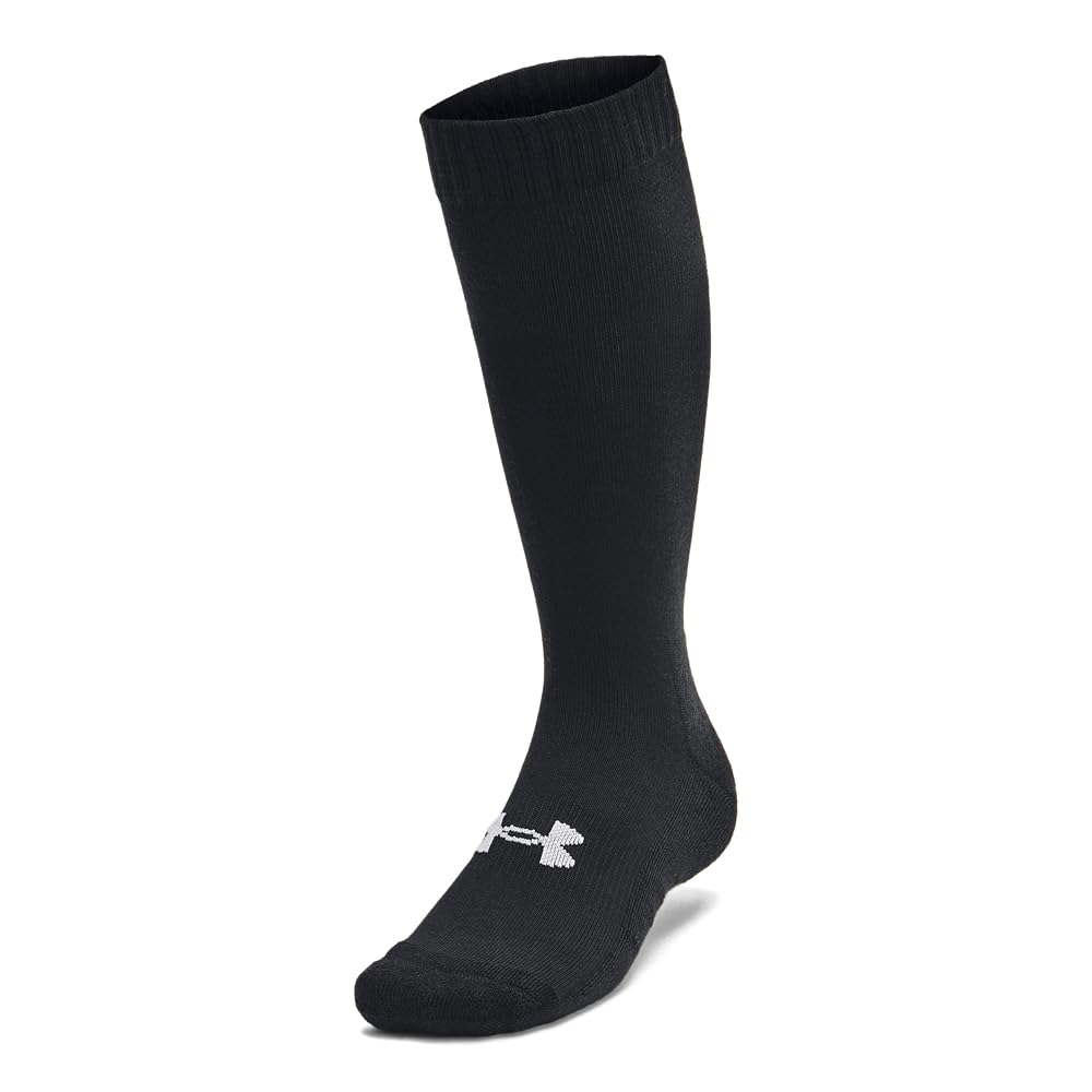 Under Armour Unisex-Adult Tactical Over the Calf Socks, (001) Black/Black/White, Small