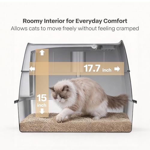 Arenero para gato grande de acero inoxidable con tapa miniatura 2