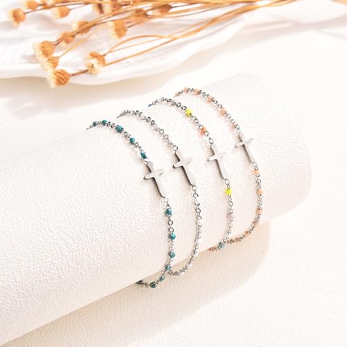 Cross Bracelet for Girls, Easter Basket Stuffers for Teens Girls Baptism Confirmation First Communion Christian Easter Jewelry Gifts2