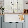 DeerValley DV-1K026 Farmhouse Sink White Farmhouse Kitchen Sink Apron Front Ceramic Single Bowl Gloss Farm Kitchen Sinks