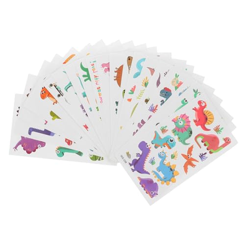 ELAYARD 20 Fogli Adesivo Tatuaggio Dinosauro Adesivi Adesivo Per Dinosauro Dinosaur Sticker Kid Tatuaggio Per Trasferimento