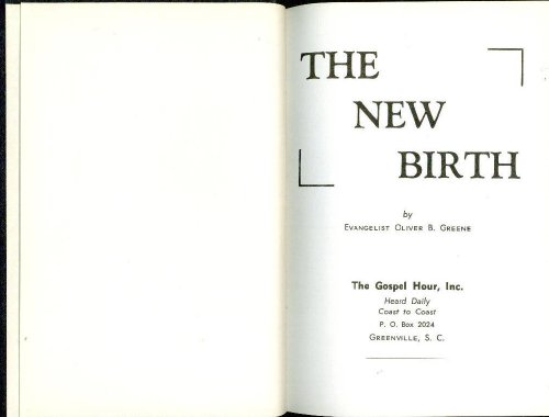 The New Birth B0007DE6YQ Book Cover