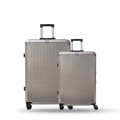 Image of Vertica Hard PC Luggage, Set of 2, Cabin and Medium Size, 100% Polycarbonate, Lightweight and Durable, Silent Wheels, Anti-Theft with Aluminium Frame, and 2 TSA Approved Locks, Granite Haze