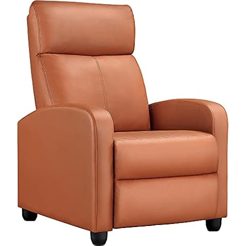Yaheetech Tan Leather Adjustable Recliner Chair Cover