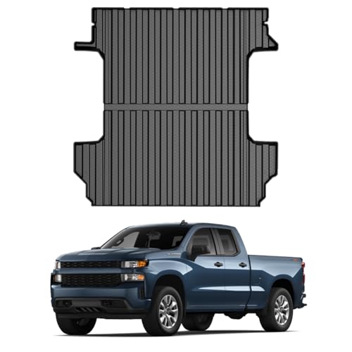 Mixsuper Liner Truck Mat for 2019-2025 Chevy Silverado/GMC Sierra 1500, Only for 5.8ft Bed, All Weather Bed Liner TPE Odorless Black
