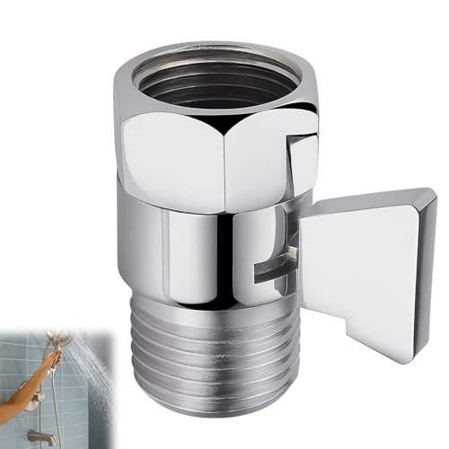 Mlifleue Shower Flow Restrictor, G1/2 Shower Valve Flow Control, Showerhead Shut Off Valve Showerhose On Off for Showerhead, Handshower or Bidet Sprayer, Chrome
