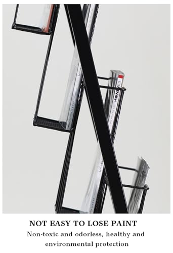 Expositor de pie de hierro blanco de 48 cm, soporte duradero para folletos de 4 niveles 4