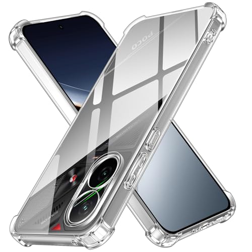ivoler Funda para Xiaomi Poco F7 5G, Carcasa Protectora Antigolpes Transparente con Cojín Esquina Parachoques, Suave TPU Silicona Caso Delgada Anti-Choques Case