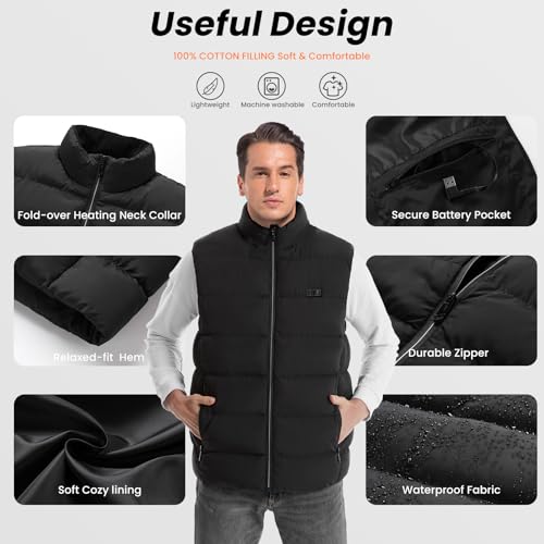 XINSONYUELL Unisex Heated Vests with Battery Pack: Lightweight Rechargeable Jackets for Winter Outdoor Use