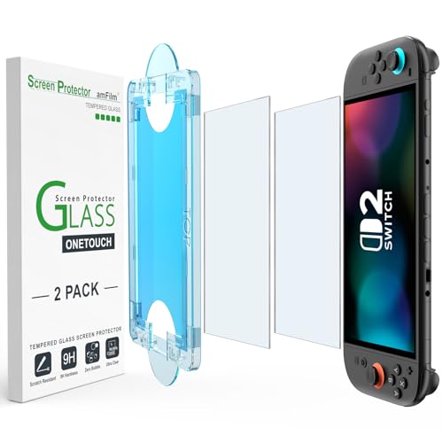amFilm Auto-Alignment OneTouch for Nintendo Switch 2 Matte Finish...