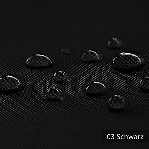 novely® OXFORD BIG 600D - Wasserfester Outdoorstoff - Robuster Polsterstoff - Wasserdichter Möbelstoff - Waterproof Meterware 1 lfm | Farbe: 03 Schwarz