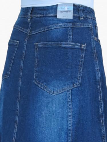 Jupe en jean maxi extensible et confortable avec sa coupe évasée