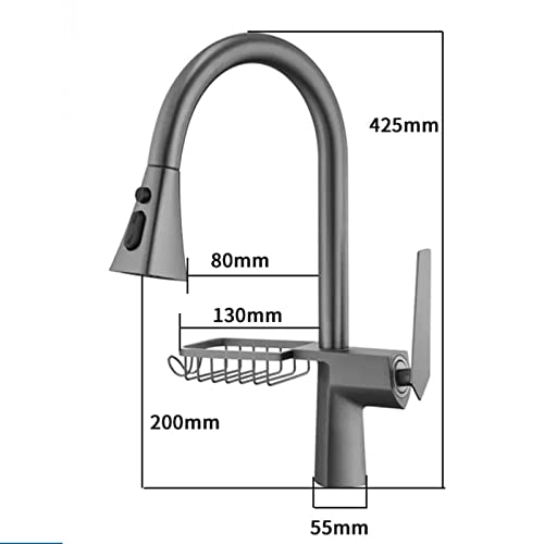 Robinet d'évier trou unique avec douchette extractible pour cuisine