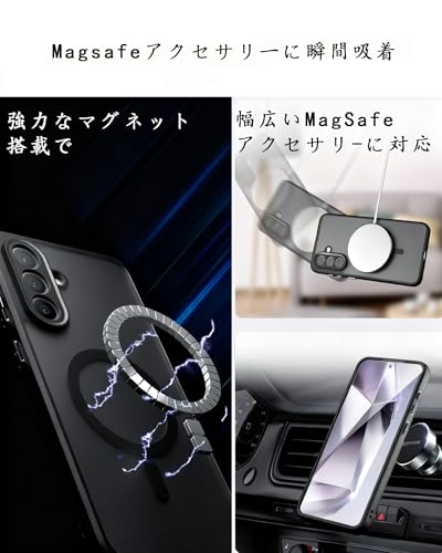Image of For Galaxy A36 5G Case, Translucent Design, Shockproof, Back Mount, Magnetic, Compatible with MagSafe, Matte Case, US Military MIL Standards Certified, TPU+PC Material, Lightweight, Simple