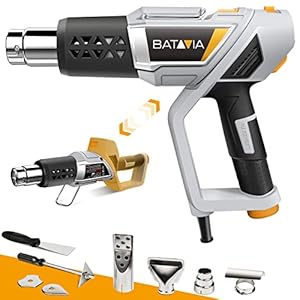 BATAVIA Heat Gun, 2 in 1 Fast Heating Hot Air Gun 1500W 122℉~1112℉(50°C~600°C) Overheat Protection for Crafts, Shrink…
