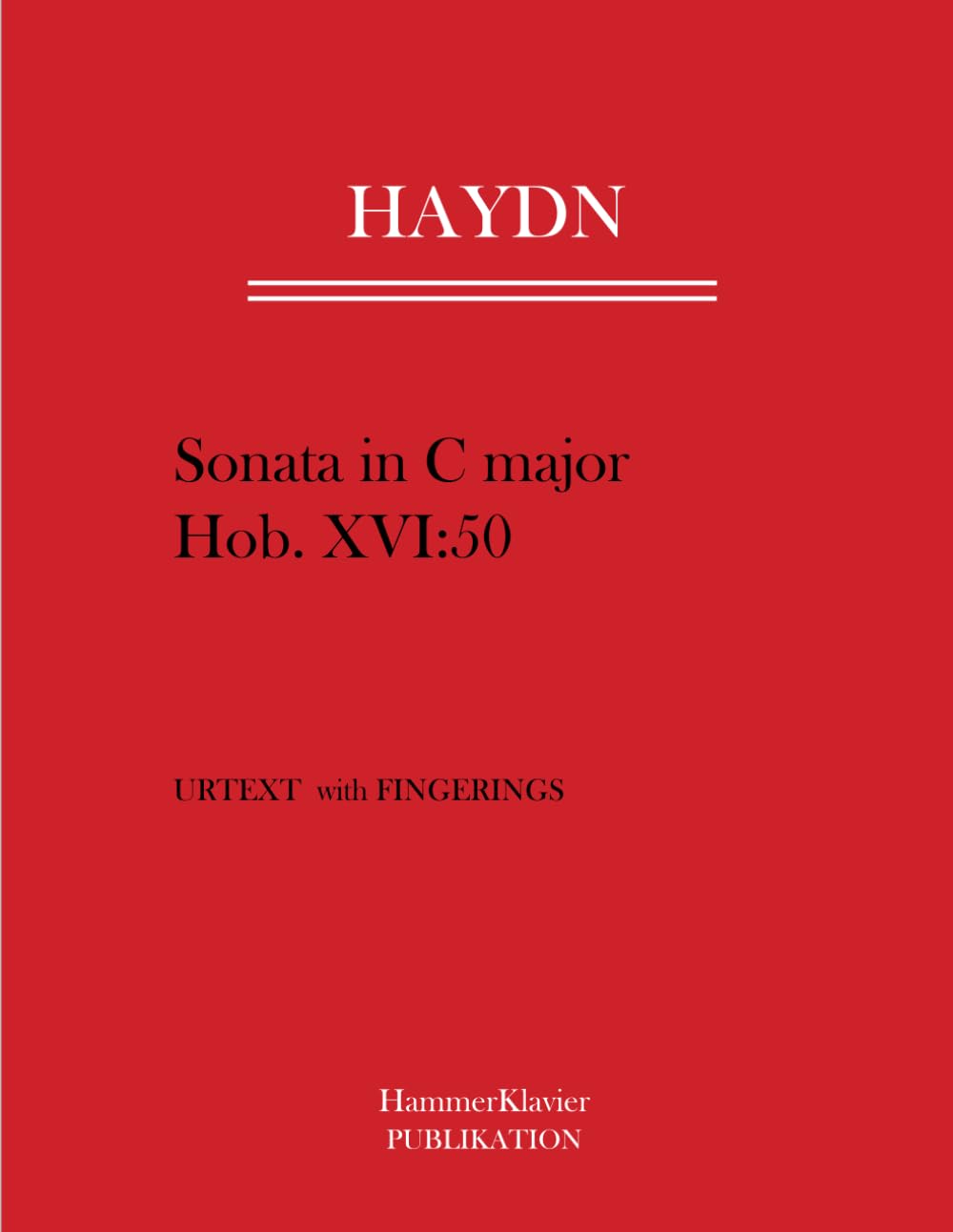 Haydn Sonata in C major Hob. 50: Urtext with Fingerings