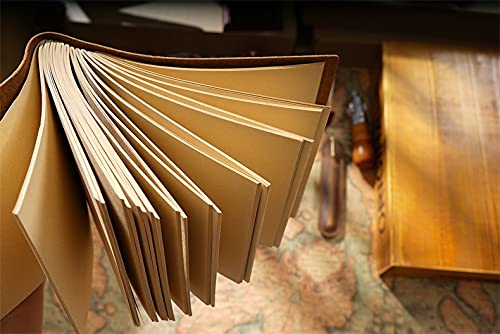 Cuaderno de bocetos hecho a mano con cubierta de cuero, libro de bocetos grueso, diario Retro, regalo for estudiantes, papel Kraft en blanco, 400 páginas