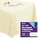 Gee Di Moda Rectangle Tablecloth - 90 x 132 Inch - Ivory Rectangular Table Cloth for 6 Foot Table in Washable Polyester - Great for Buffet Table, Parties, Holiday Dinner, Wedding & More