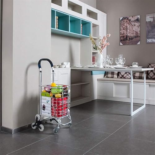 Trolleys, Carro Plegable de Mercado de Aleación de Aluminio para Compras con 8 Ruedas para Subir Escaleras miniatura 5