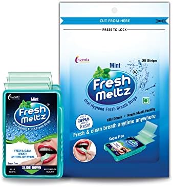 FRESH MELTZ Oral Hygiene Instant Mouth Freshener Sugar Free Mint Flavoured Breath Strips (25 Strips) - Pack of 6