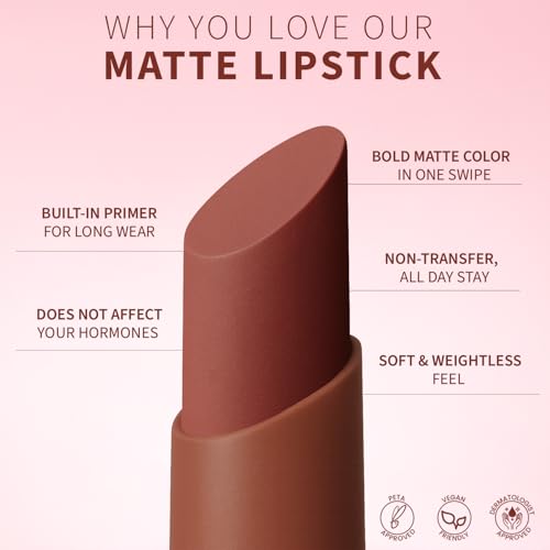 Image of TEEN TEEN Color Life Nontransfer Crayon Lipstick | Matte Finish with Built-in Primer | Waterproof & Long Lasting Lip Color | Smudge-Proof, Fade-Resistant Formula | Apricote, 2gm