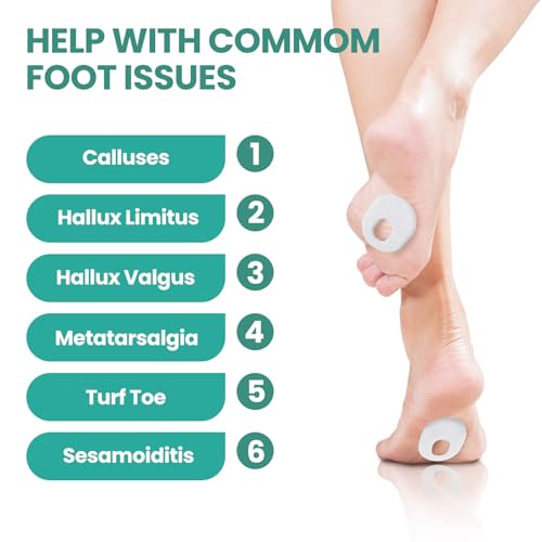Image of Welnove 42Pcs Callus Pad with Water-Resistant Self-Stick Adhesive, Protects Foot, Heel and Toes from Rubbing and Friction,Oval Shape Design,Reduce Pressure and Friction from Shoes Rubbing-White