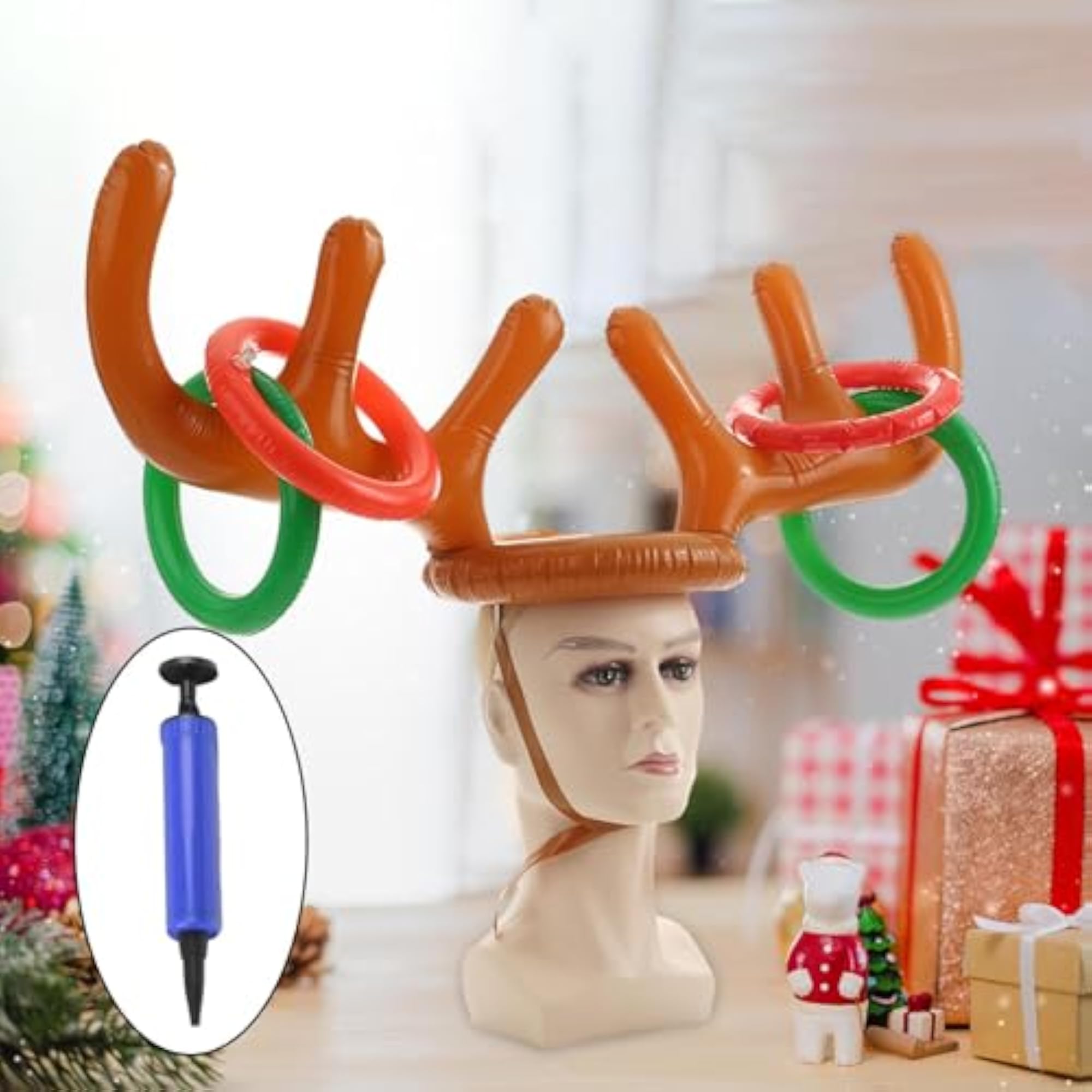 Inflatable Reindeer Antler Toss Game for Family Fun