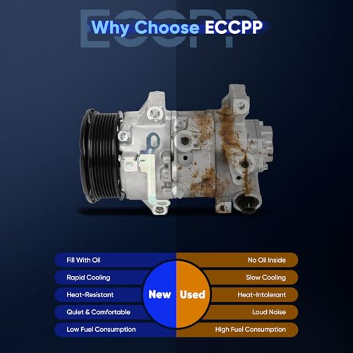 Image of ECCPP AC Compressor with Clutch for Toyota Corolla L4 2.4L 2009-2013 | Fit for Pontiac Vibe 1.8L 2009-2010 Fit for Scion xB 2.4L 2008-2015 Fast Cooling AC Compressor