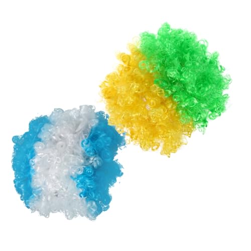 Holibanna 2個 ワールドカップヘッドバンドウィッグ かつら パーティーのための面白いかつら ノベルティウィッグ サッカーファンのかつら ピ のアクセサリー 衣装ピ ペット
