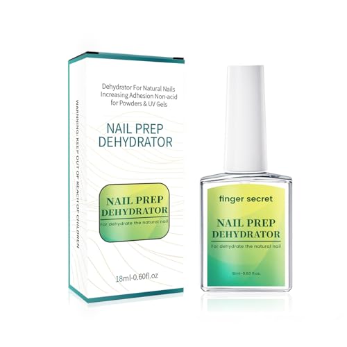 FINGER SECRET Nail Prep Dehydrator, 18ml Dehydrator for Natural Nails Increasing Adhesion Non-Acid for Powders & UV Gel