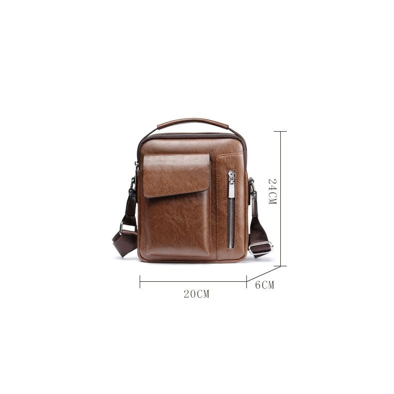 Crossbody Leather Messenger Bag Vintage Casual Business Shoulder S Zipper Handbag Briefcase Tote2