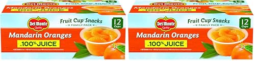 DEL MONTE Mandarin Oranges FRUIT CUP Snacks,in 100% Juice,4 oz,(Pack of 24)
