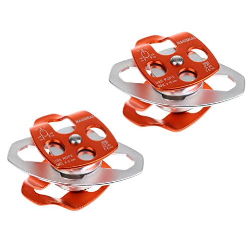 RNXRZANK 2Pcs, 32kN Climbing Pulley for 15mm Rope Climber Pulley Triple
