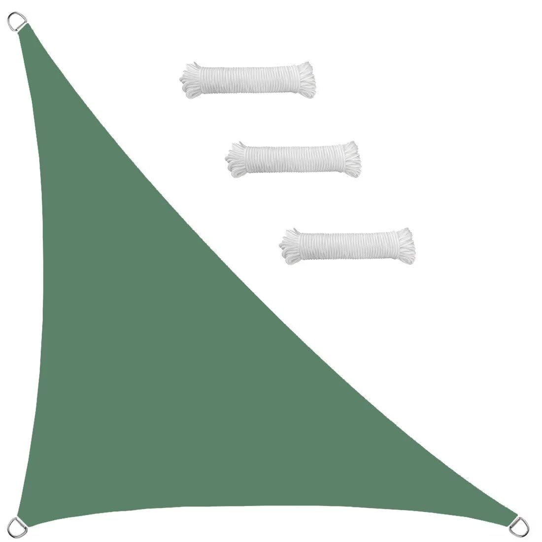 Glin Dunkelgreen Sun Shade Sail Outdoor Waterproof Right Triangle 2.5X2.5x3.5m Shade Sails Canopy Uv Protection For Garden Patio Block With Rope Shade Sail Kit
