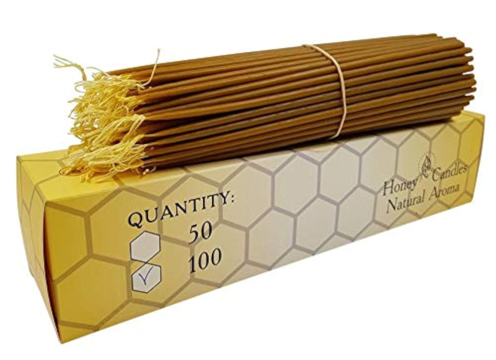 Natural Pure Beeswax Taper Candles, Gift Box Packed
