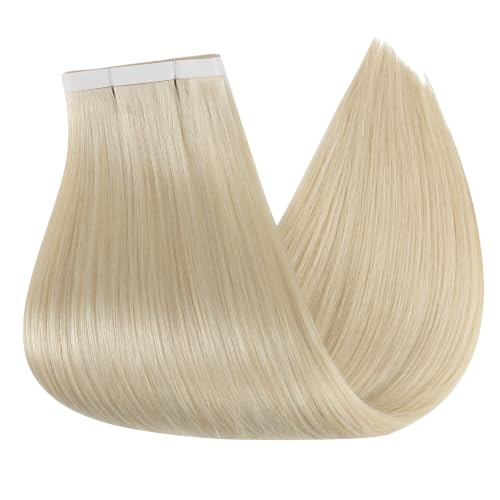 Image of Full Shine Tape in Weft Hair Extensions Human Hair, Ash Blonde 16 Inch | 90g 4 PCS, Invisible Tape in Hair Extensions, Genius Weft, Full Ends, Seamless Blend, Volume Support, Daily Styling
