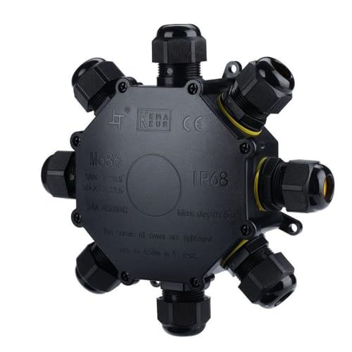 1pc 8Way Round IP68 Waterproof Electrical Junction Box Plug Line M25 Wire External Electrical Junction Box Outdoor Cable Connector Wire Range 4-8mm/8-12mm/10-14mm (8-12mm) image 5