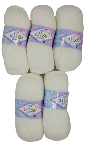 Alize Bebe - 5 gomitoli di lana da 100 g, tinta