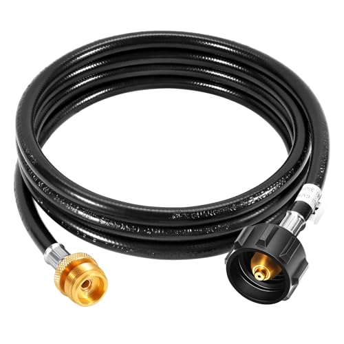 GasSaf 10FT Propane Hose, Propane Adapter Hose 1lb to 20lb Connection, Propane Tank Hose Suitable for Weber Q Grills, Blackstone Griddles, Coleman Stoves, Mr Heater Buddy & More