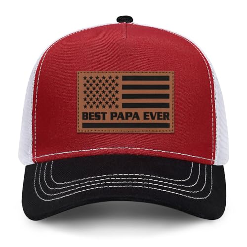 Image of Papa Gifts from Grandkids American Flag Cap Papa Hat for Grandpa